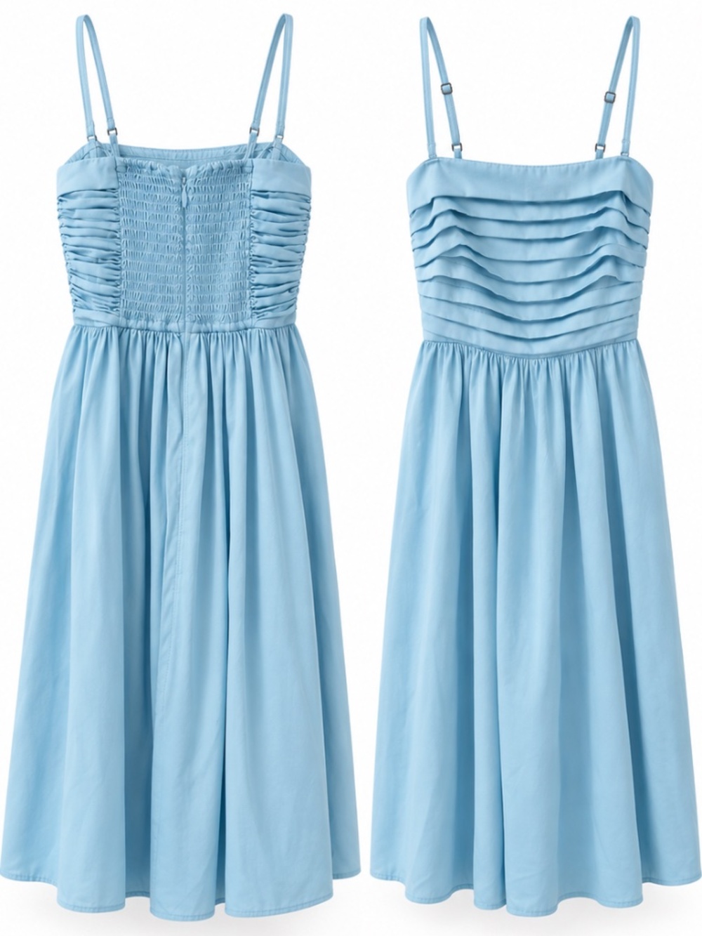 Poshmark Title Abercrombie & Fitch Blue Ruched Midi Dress XS